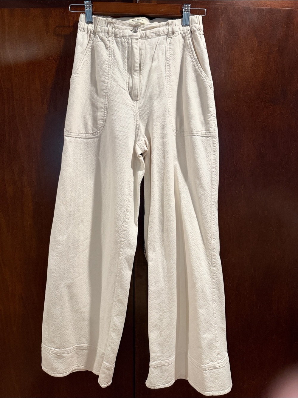 Max Studio Cream Wide-Leg Trousers